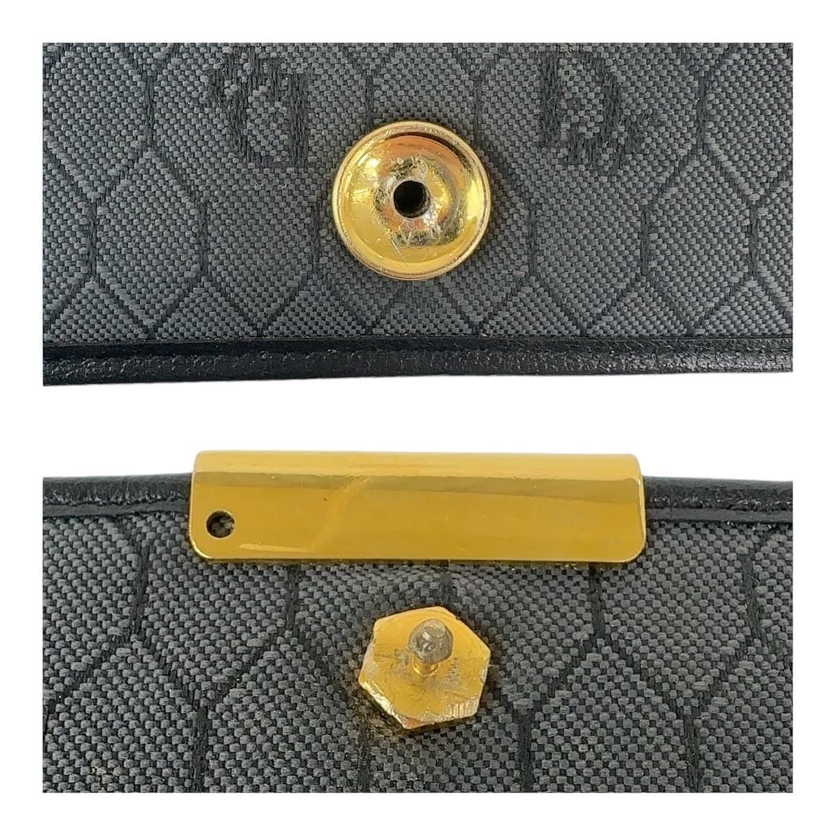 Dior ディオール ヴィンテージ ハニカム柄 ブラック 黒 ゴールド金具