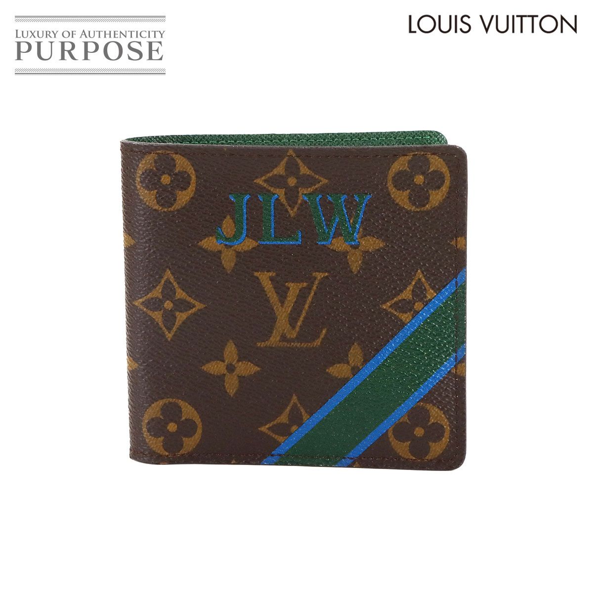 ルイ ヴィトン LOUIS VUITTON モンモノグラム ポルトフォイユ マルコ 二つ折り 財布 ブラウン グリーン Marco Wallet 90296823