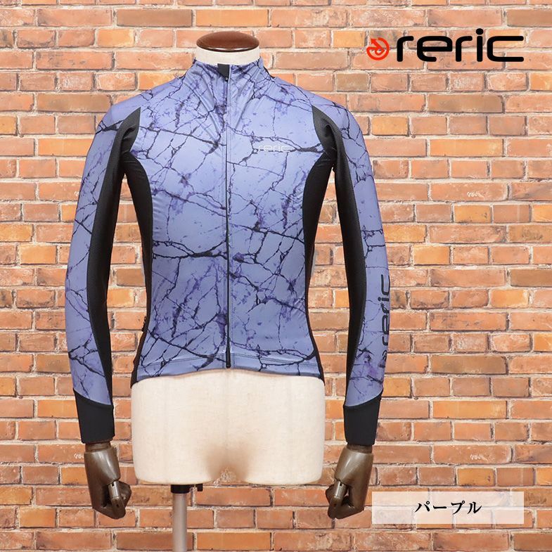 秋冬/reric/XLサイズ/日本製 サイクル ジャージ 防風 防水 ストレッチ TERRY SUPER LIGHT 汗冷え防止 STELVIO 新品/紫/パープル/hf191/