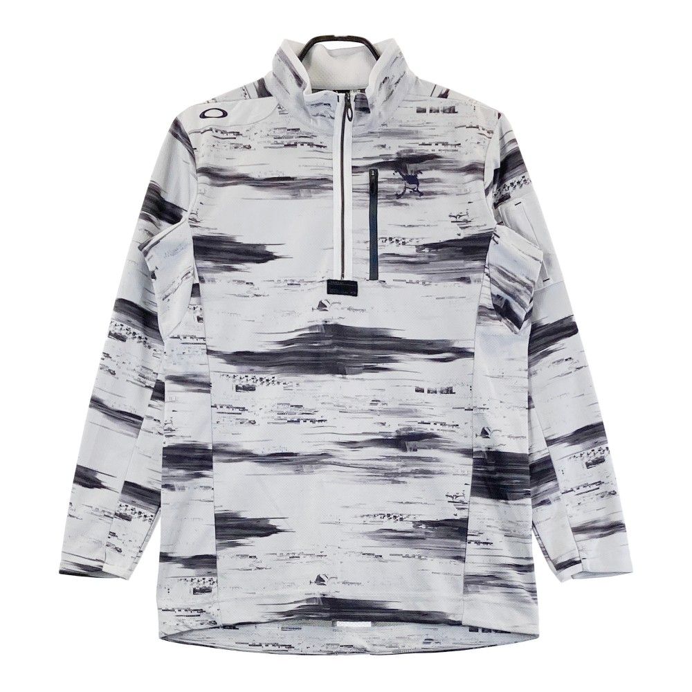 サイズ：L OAKLEY オークリー 434080JP ハーフジップ 長袖Tシャツ 総柄 ホワイト系 [240101289232]# ゴルフウェア メンズ ストスト