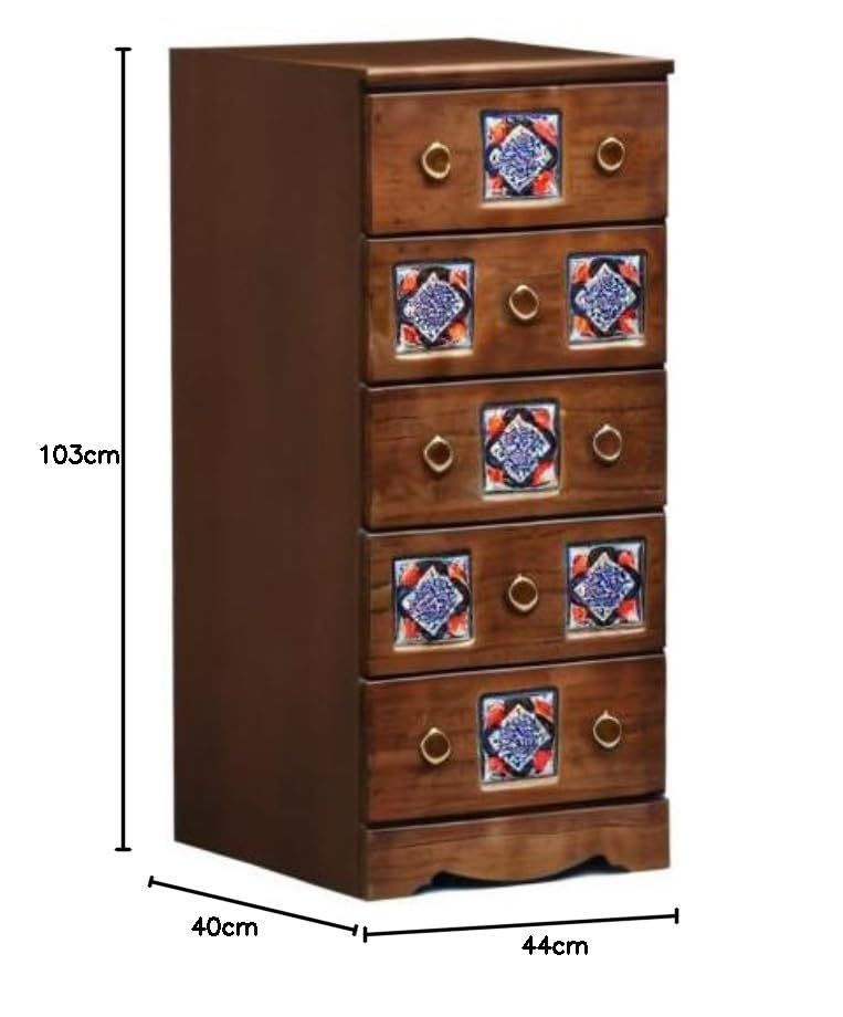 慈悲深い 在庫 nakakei チェスト スパニッシュ 大川家具 45cm幅5段 ブラウン 172957