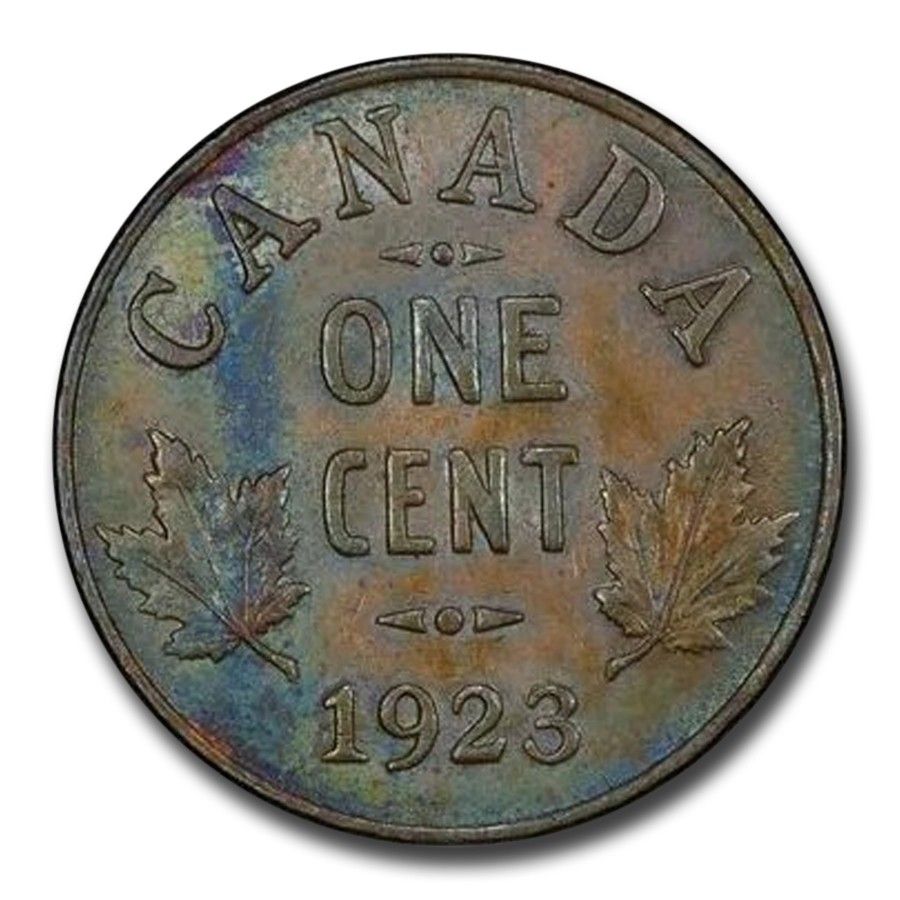 1923 Canada Cent George V AU-58 PCGS Brown