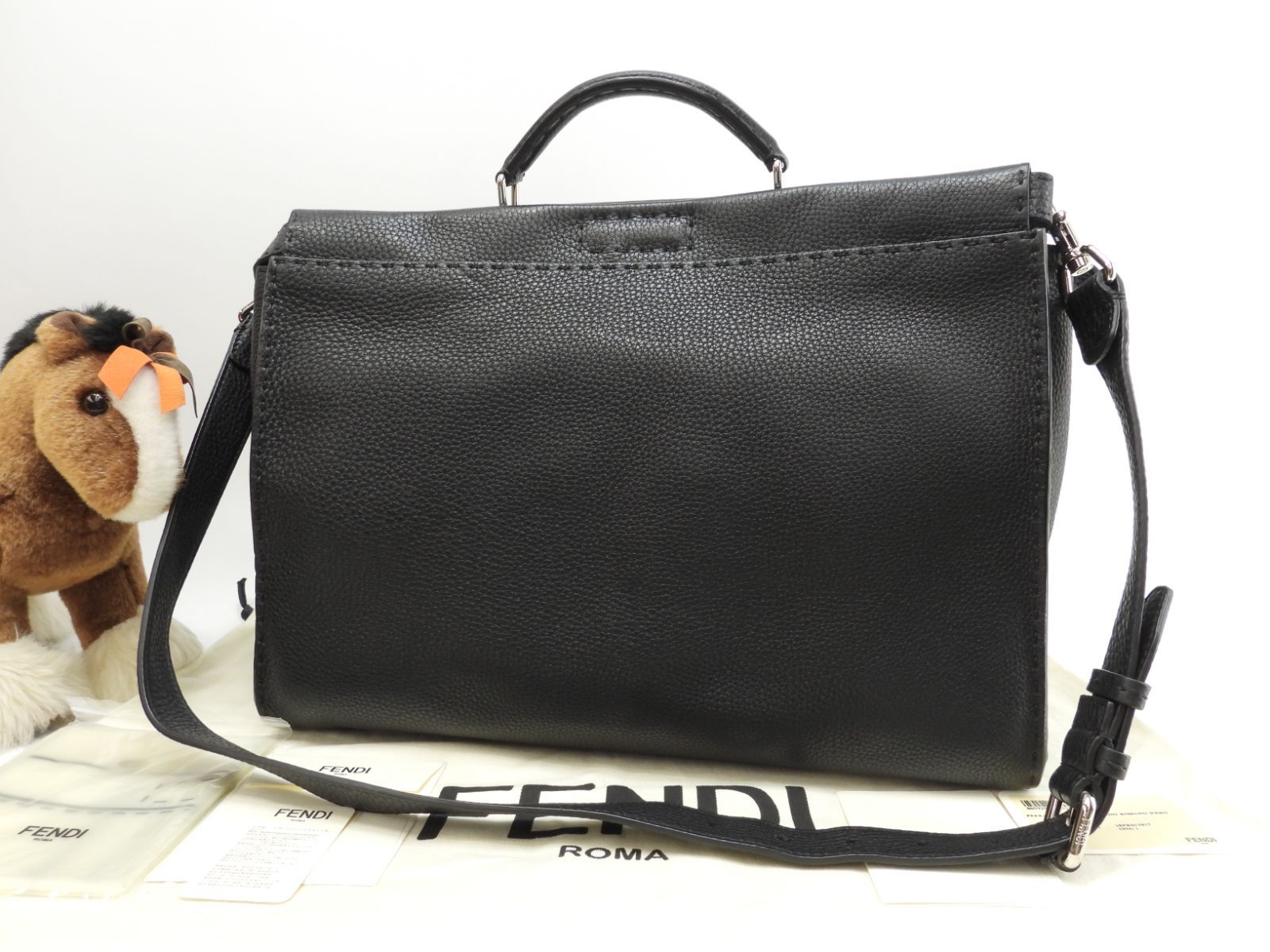 極美品✨FENDI フェンディ セレリア バグズアイ ビジネスバッグ レザー