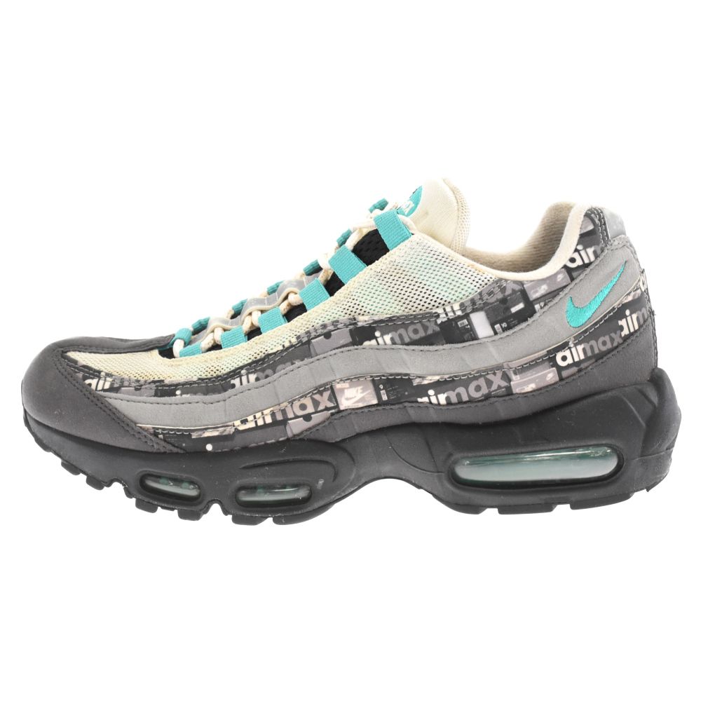 NIKE ナイキ ×ATMOS AIR MAX95 PRNT WE LOVE NIKE AQ0925‐001 アトモス エアマックス95 ジェイド ローカットスニーカー グレー/ブルー US8/26.0cm NIKE (ナイキ) ×ATMOS AIR MAX95 PRNT WE LOVE NIKE AQ0925‐001