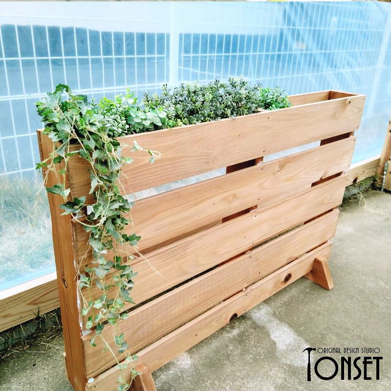 パレット風スタンドプランター オークcol