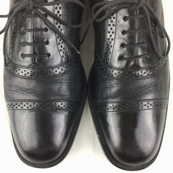 80s-90s?/Vintage★Mezlan　メスラン　セミブローグ　キャップトゥ　ビジネスシューズ〈黒/BLACK/ブラック〉size9.5　27.5/メンズ//men's 菅NO.ZC-66 80s-90s?/Vintage☆Mezlan メスラン セミブローグ キャップトゥ