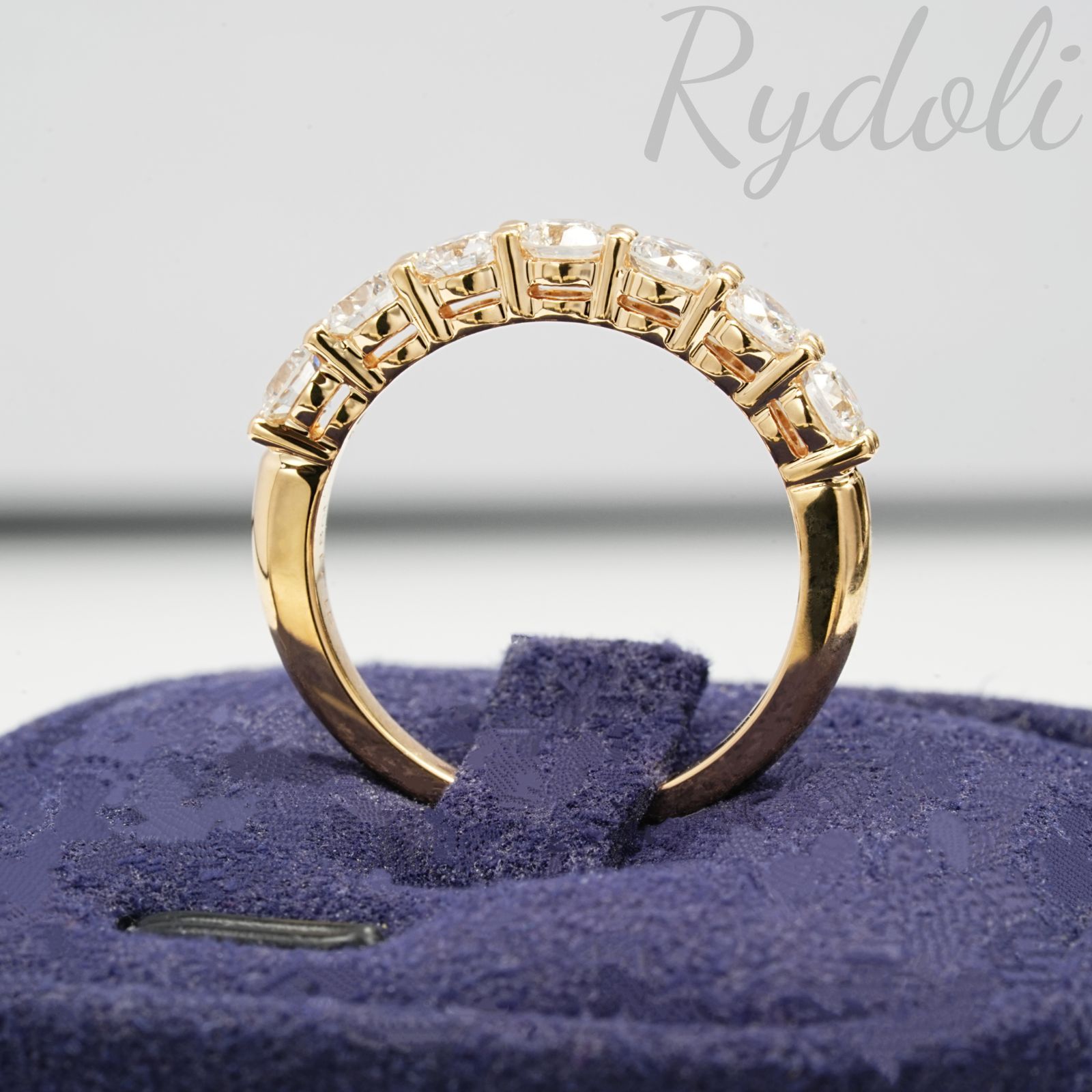 K18 1.12ct オーダーメイド ハーフエタニティリング ラボグロウン  