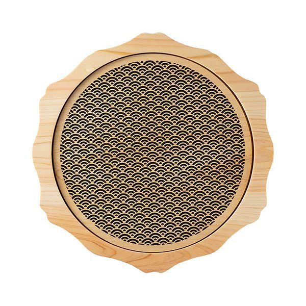 ヤマコー 用美 業務用 ひのき細密膳 丸 小 青海波 yamaco38135