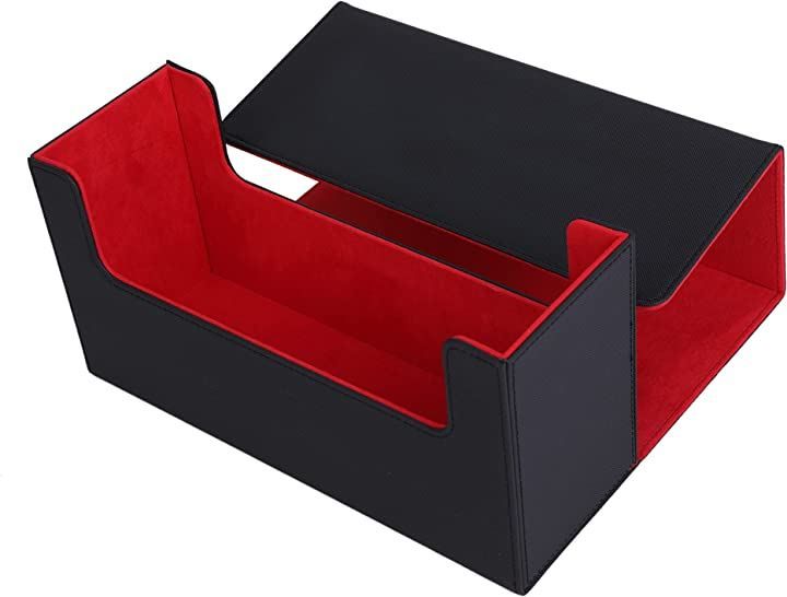おもちゃの神様 PSA 用 デッキケース 27.3x10.6x14.3cm ３６枚収納可能( ブラック＆レッド)