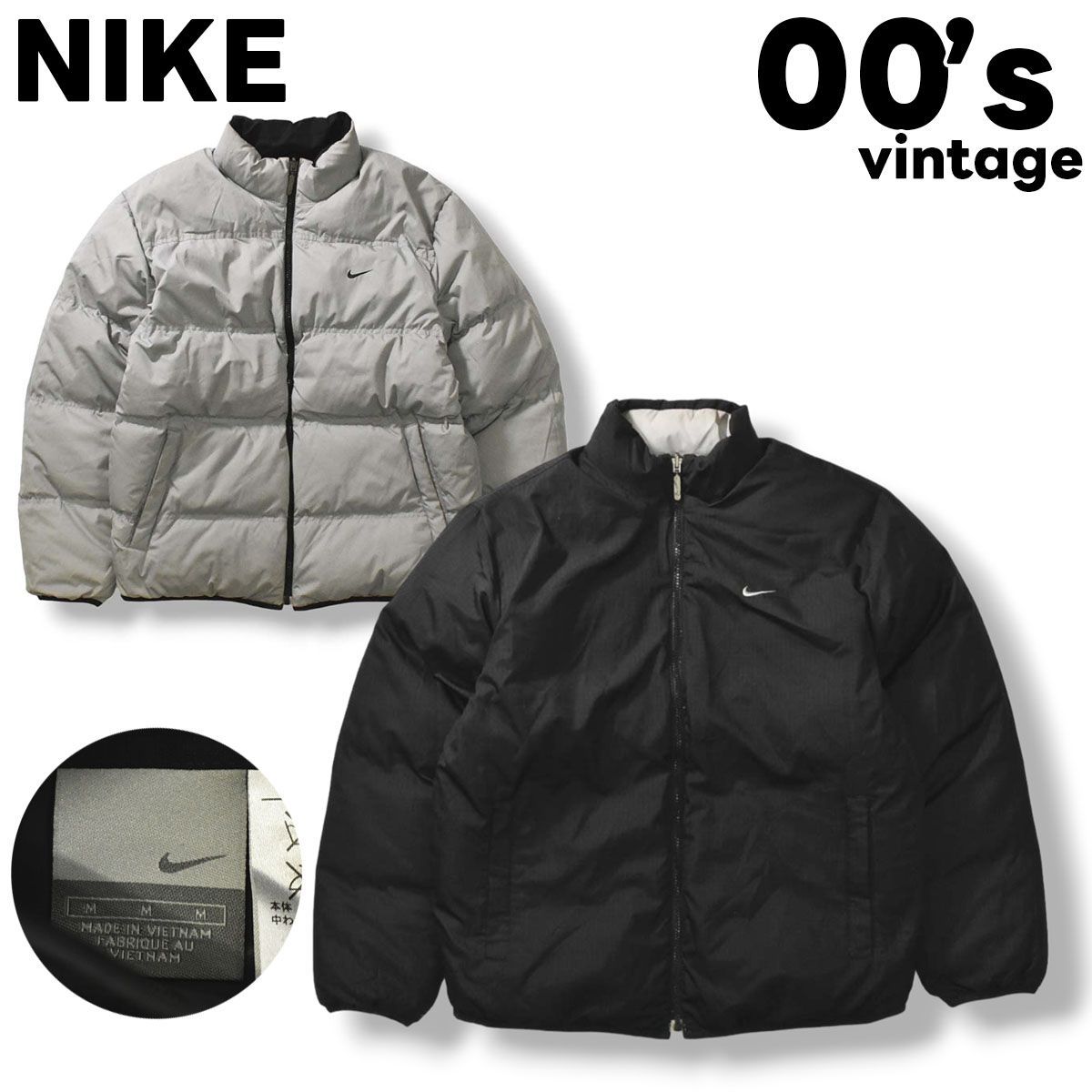 肉厚】 00s archive ナイキ NIKE リバーシブル ダウンジャケット M