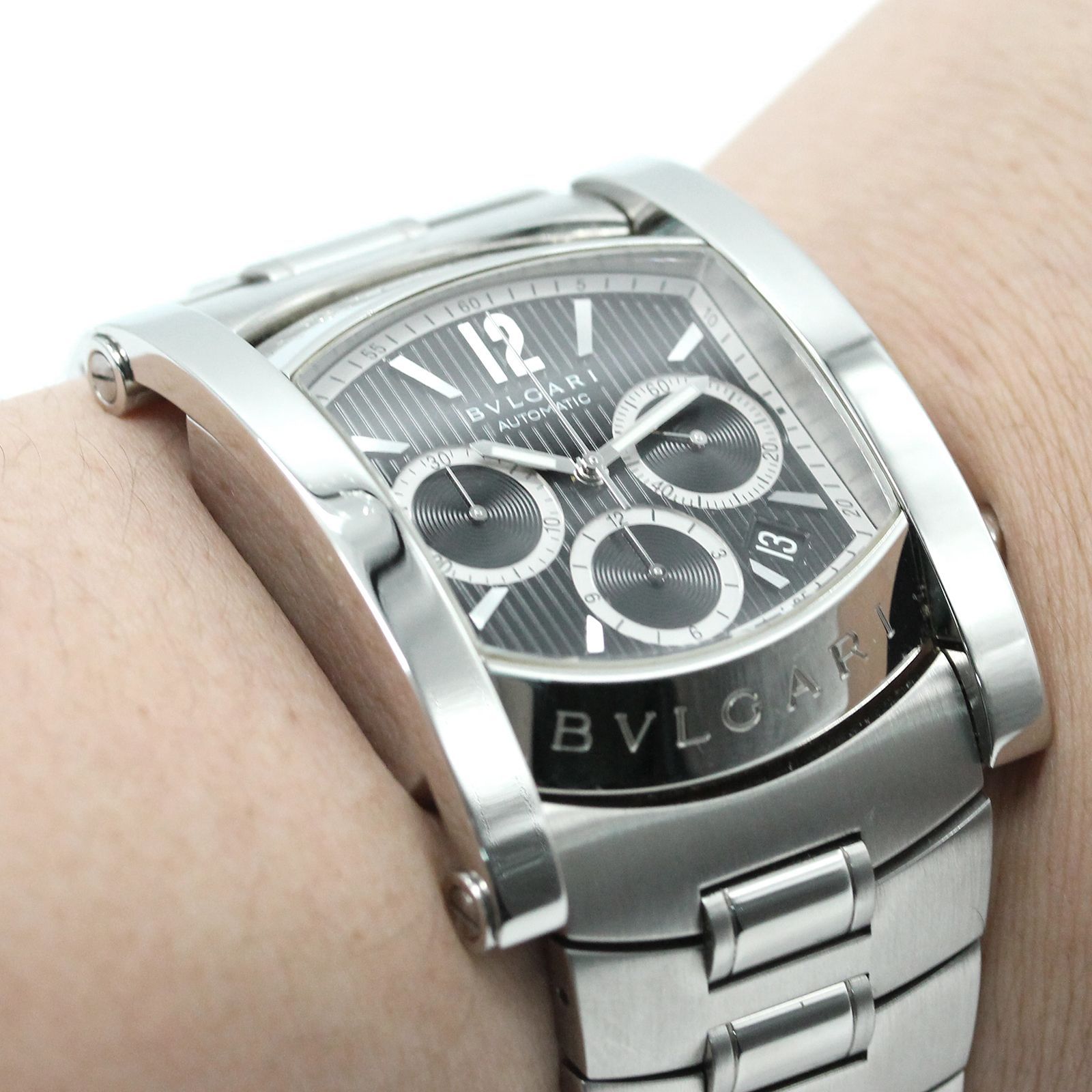 美品】BVLGARI ブルガリ アショーマ クロノ AA48SCH 腕時計 自動巻き 