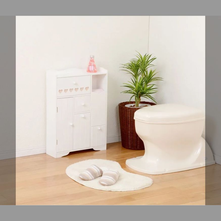 幅45cm ハートあり】奥行き14cmで使いやすいトイレラック( スリム 収納