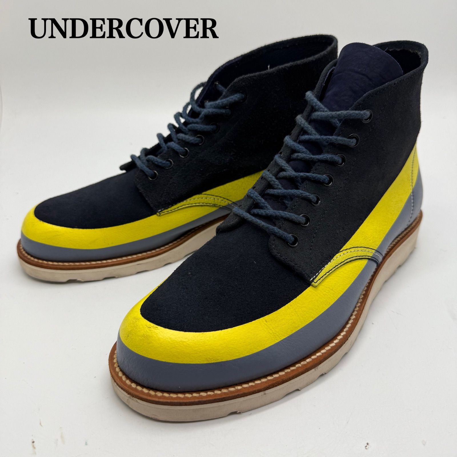 UNDERCOVER ラインペイントブーツ Lサイズ1997AW leaf 初期 UNDER COVER 1997 archive 97aw LEAF paint boots L 28 アンダー