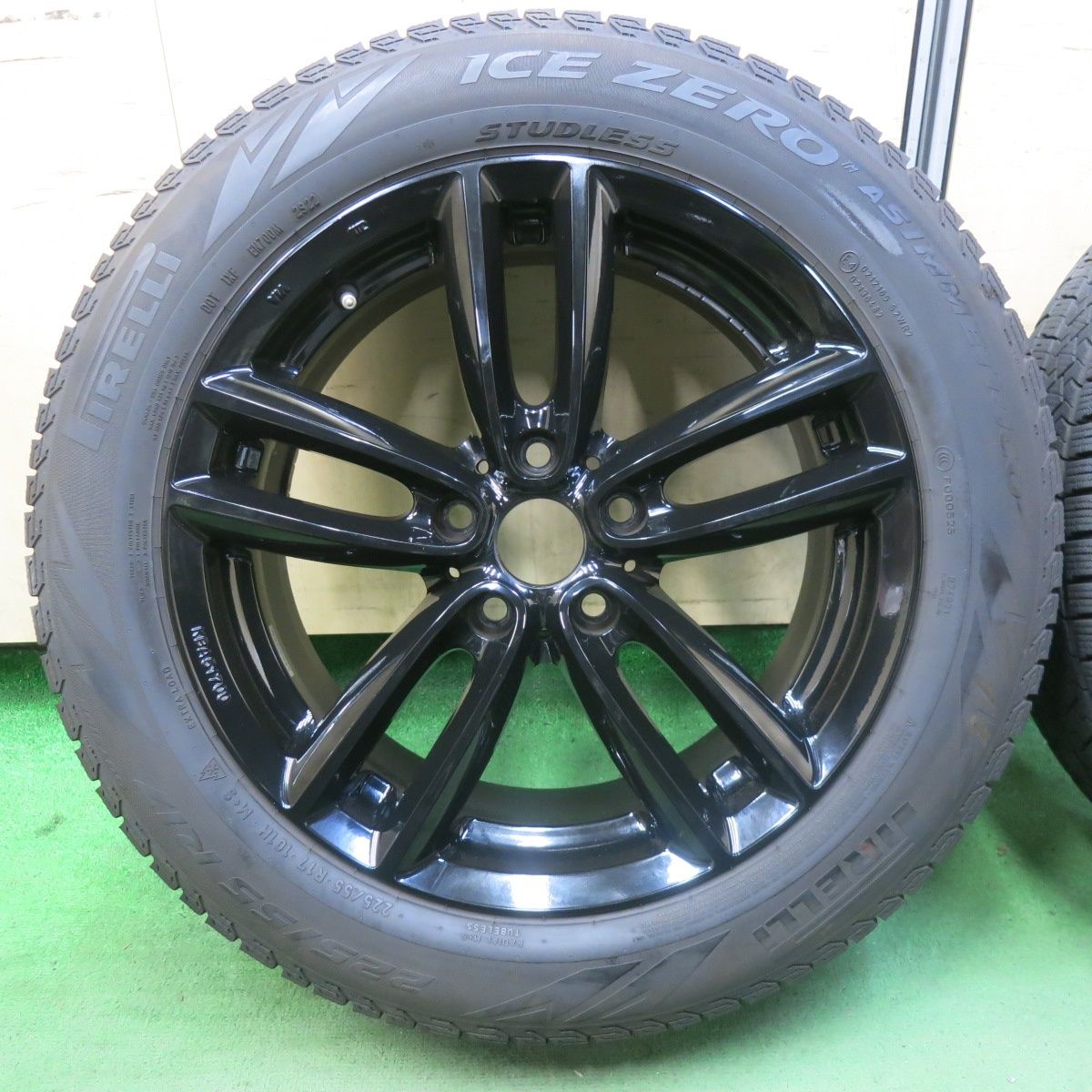 バリ溝 22年 キレイ 9分 BMW MINI 等 MAK OXFORD 225 55R17 スタッドレス ピレリ アイスゼロ アシンメトリコ オクスフォード 17インチ PCD112 5H 5100601SKス