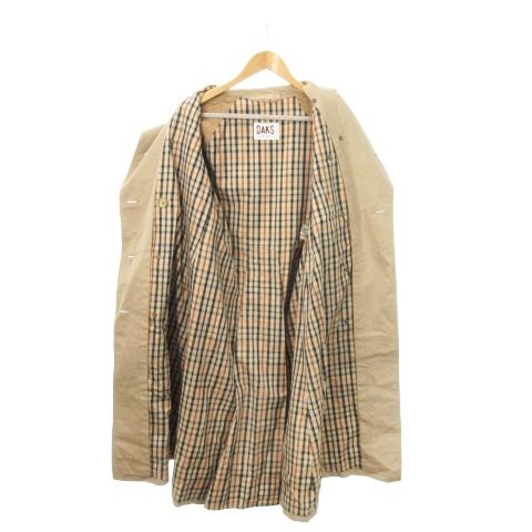 DAKS ダックス トレンチコート ベルト付　ハウスチェック　ベージュ　ライナー ダックス DAKS トレンチコート ロング ダブル ベルト 裏地