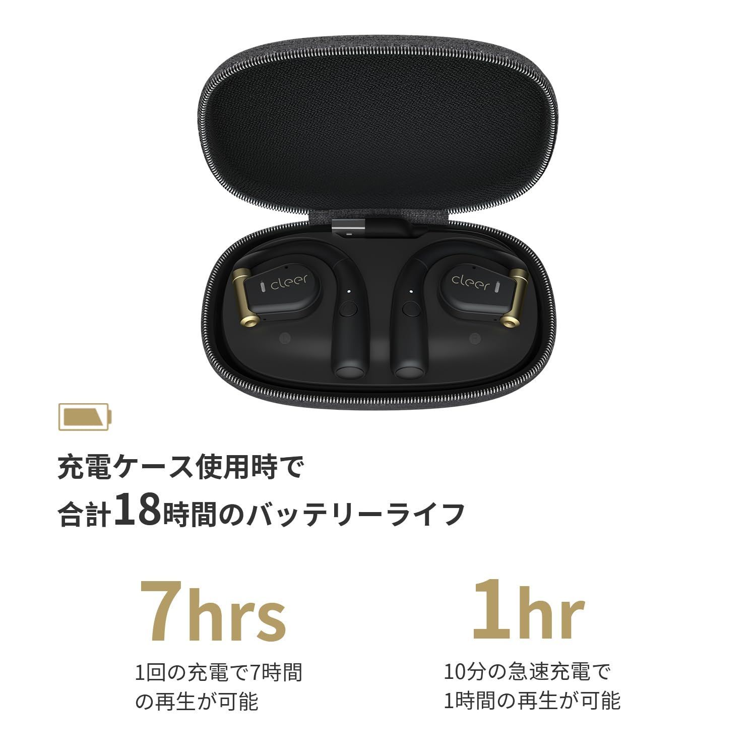 在庫処分】オープンイヤー型トゥルーワイヤレスヘッドフォン、長時間のバッテリー寿命、タッチコントロール、音楽、ポッドキャストなどのための パワフルなオーディオを搭載 (ブラック) ARC Cleer - メルカリ