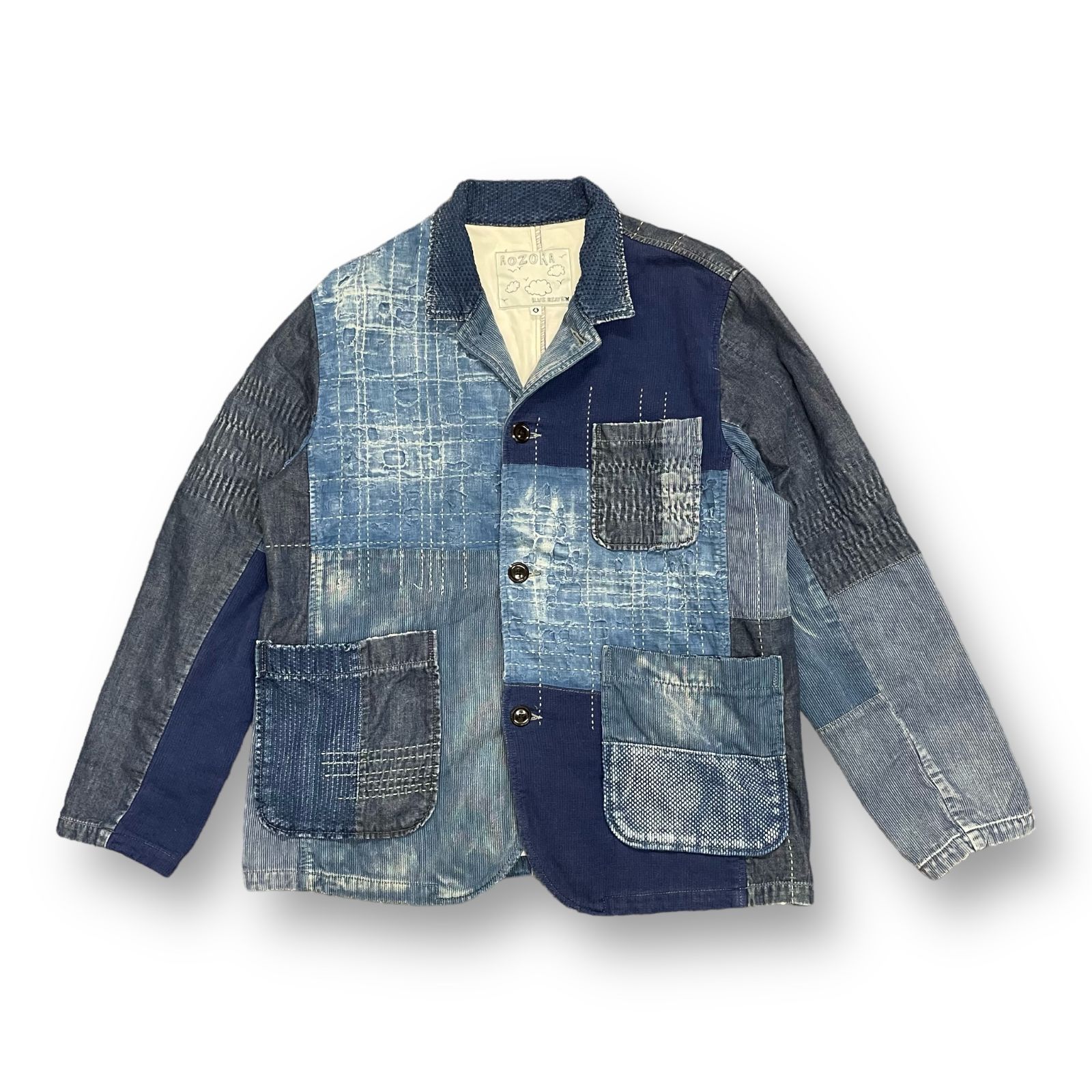 AOZORA BLUE HEAVEN 刺子 カバーオール ゴースローキャラバン AOZORA BLUE HEAVEN 刺子 カバーオール ゴースローキャラバン 美品