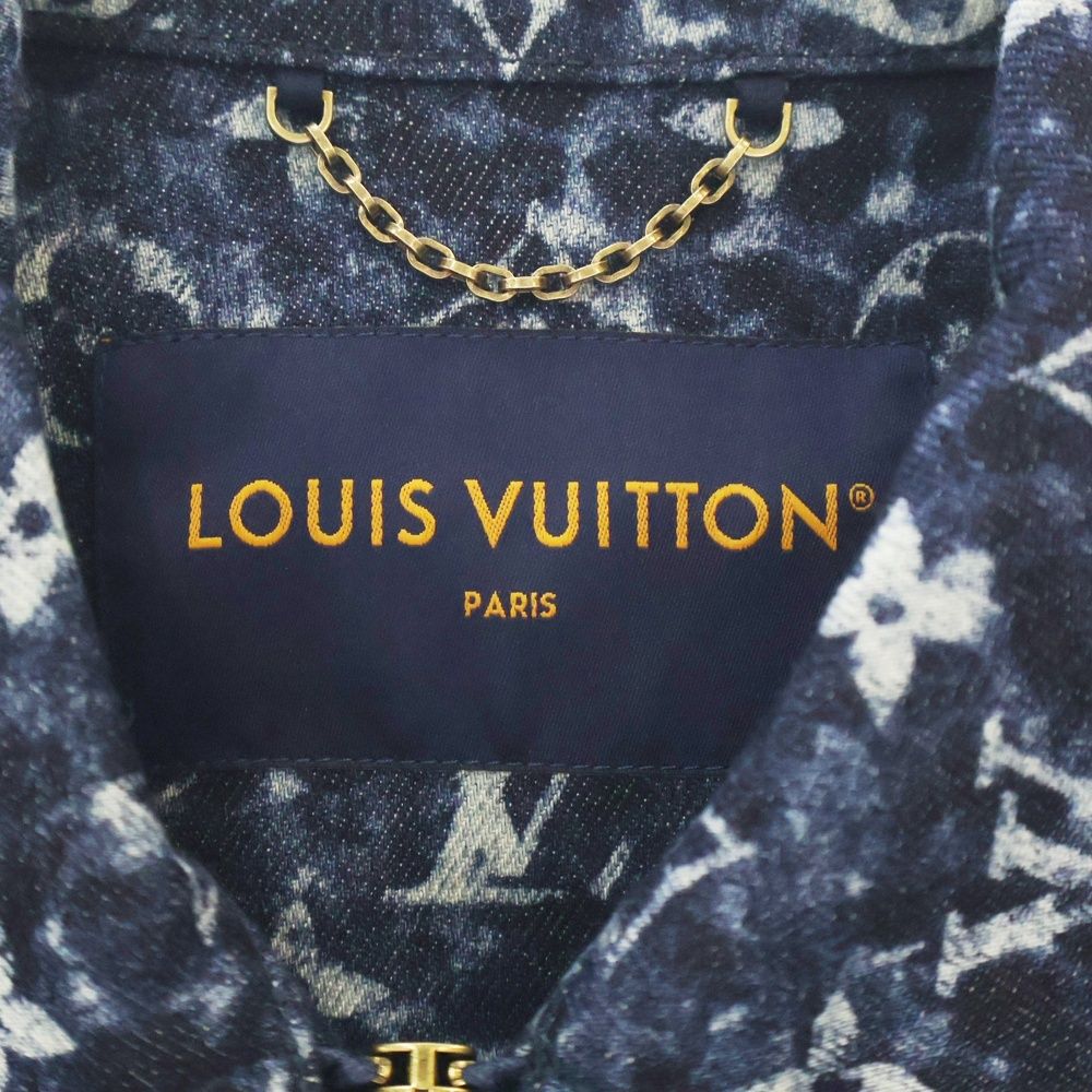 【ルイヴィトン】 モノグラムデニム ジップアップジャケット Louis Vuitton《モノグラム デニムジャケット》ロゴ DHL 直営店