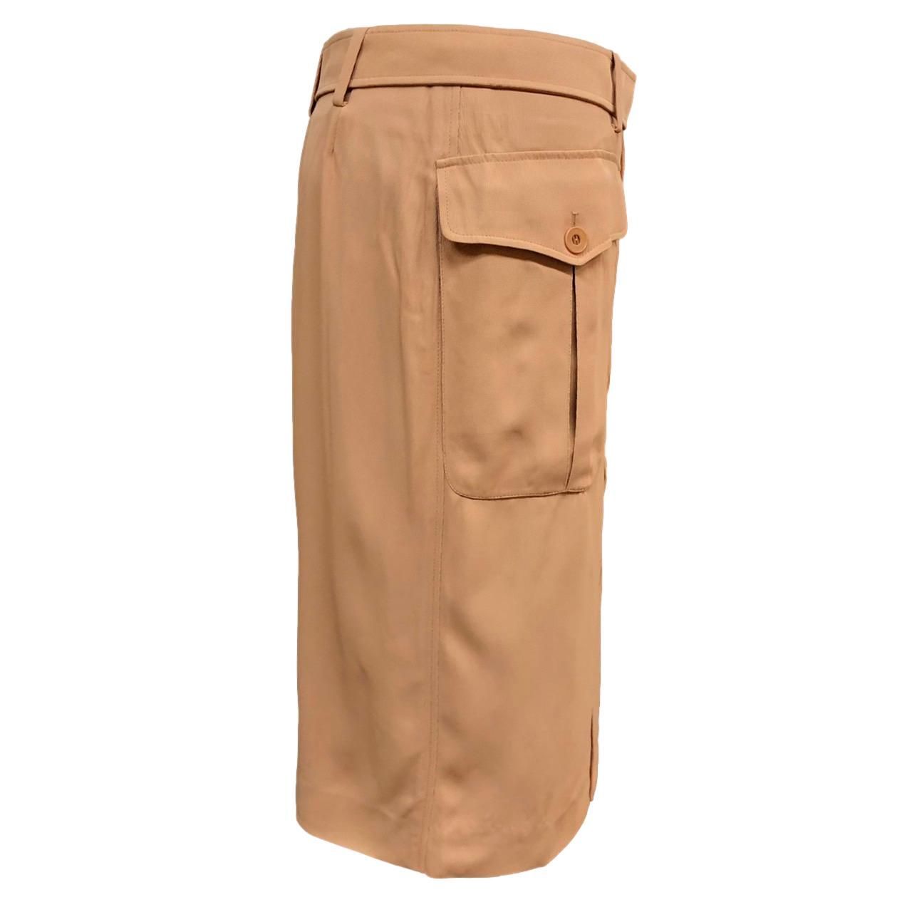 HERMES エルメス タイトスカート ボタンダウンスカート ベルト付き 38  