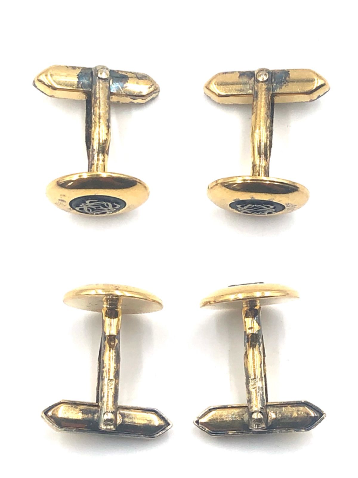 LOEWE カフス ゴールド ロエベ】本物 LOEWE カフス アナグラム