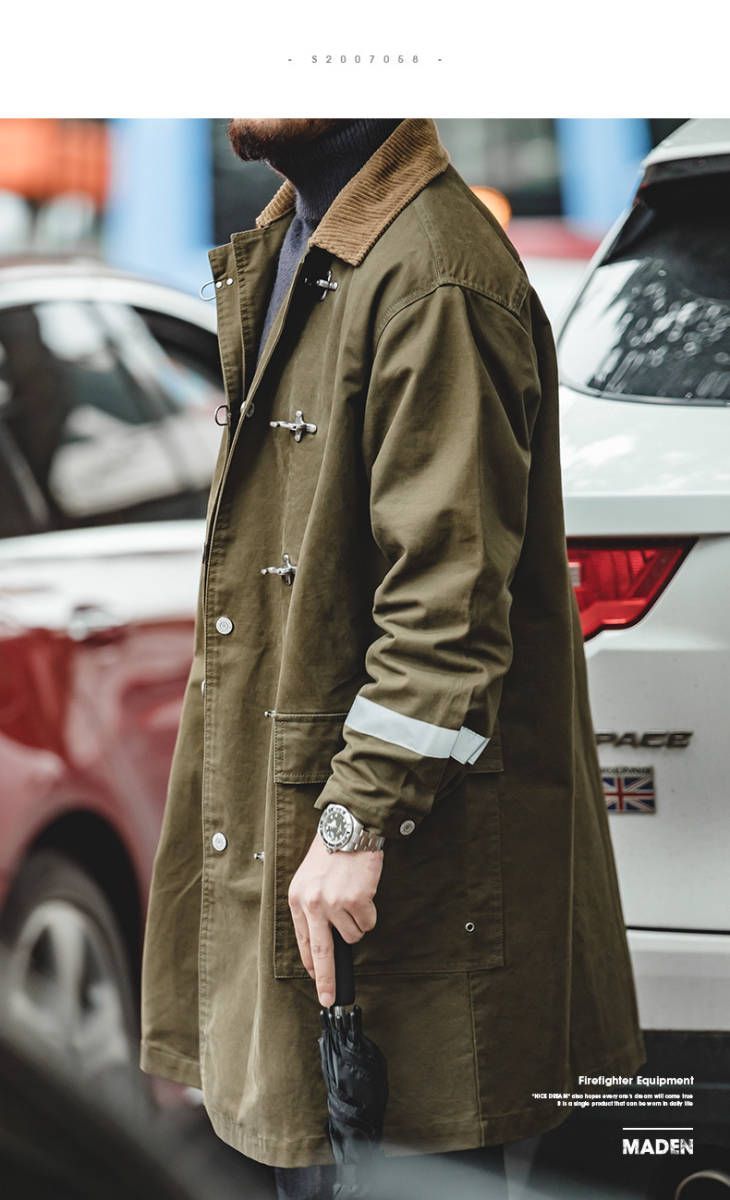 コットンキャンバスファイヤーファイターコート ファイヤーマンコート