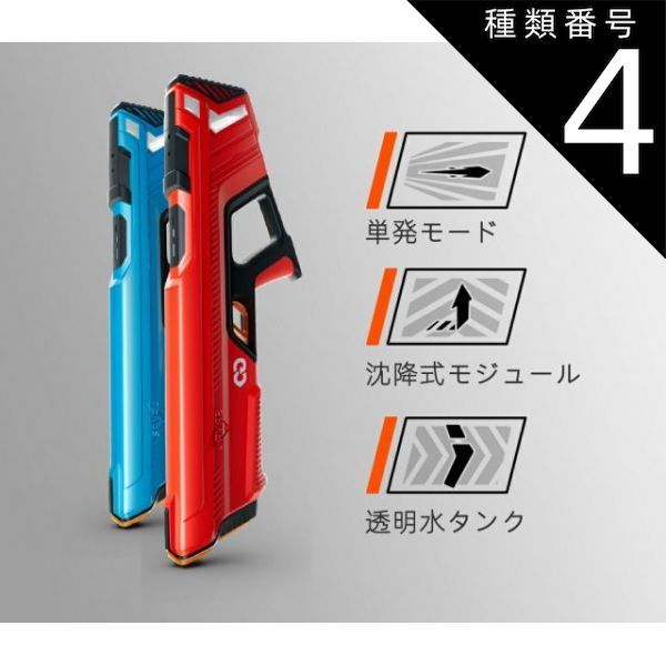 種類4 レッド|500mm Spyra Go水鉄砲青春版 新世代のウォーターガン 水鉄砲 電動 最大飛距離8メートル ボタンプッシュで給水 パワフル ウォーターバトル 夏 子供 大人 レジャー