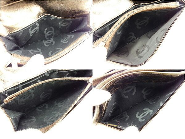 シャネル 長財布 財布 ファスナー付き 長財布 カンボンライン ブロンズ