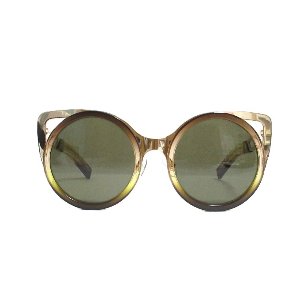 LINDA FARROW リンダファロー ERDEM 4 Cat Eye 金属フレーム サングラス ゴールド ブラウン グリーン レディース 古着