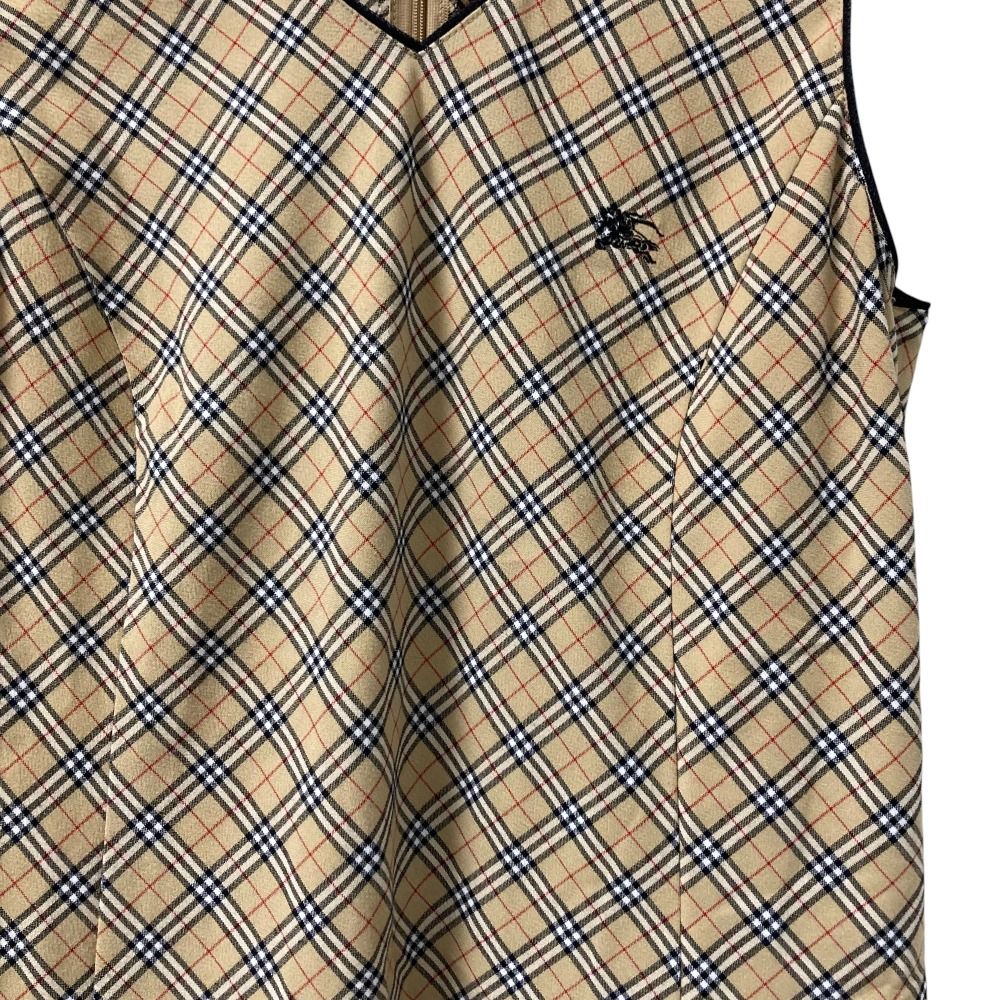 Burberrys BLUE LABEL ノースリーブシャツワンピース 38 バーバリーブルーレーベル ワンピース 38 ロゴ刺繍 ブラウン M