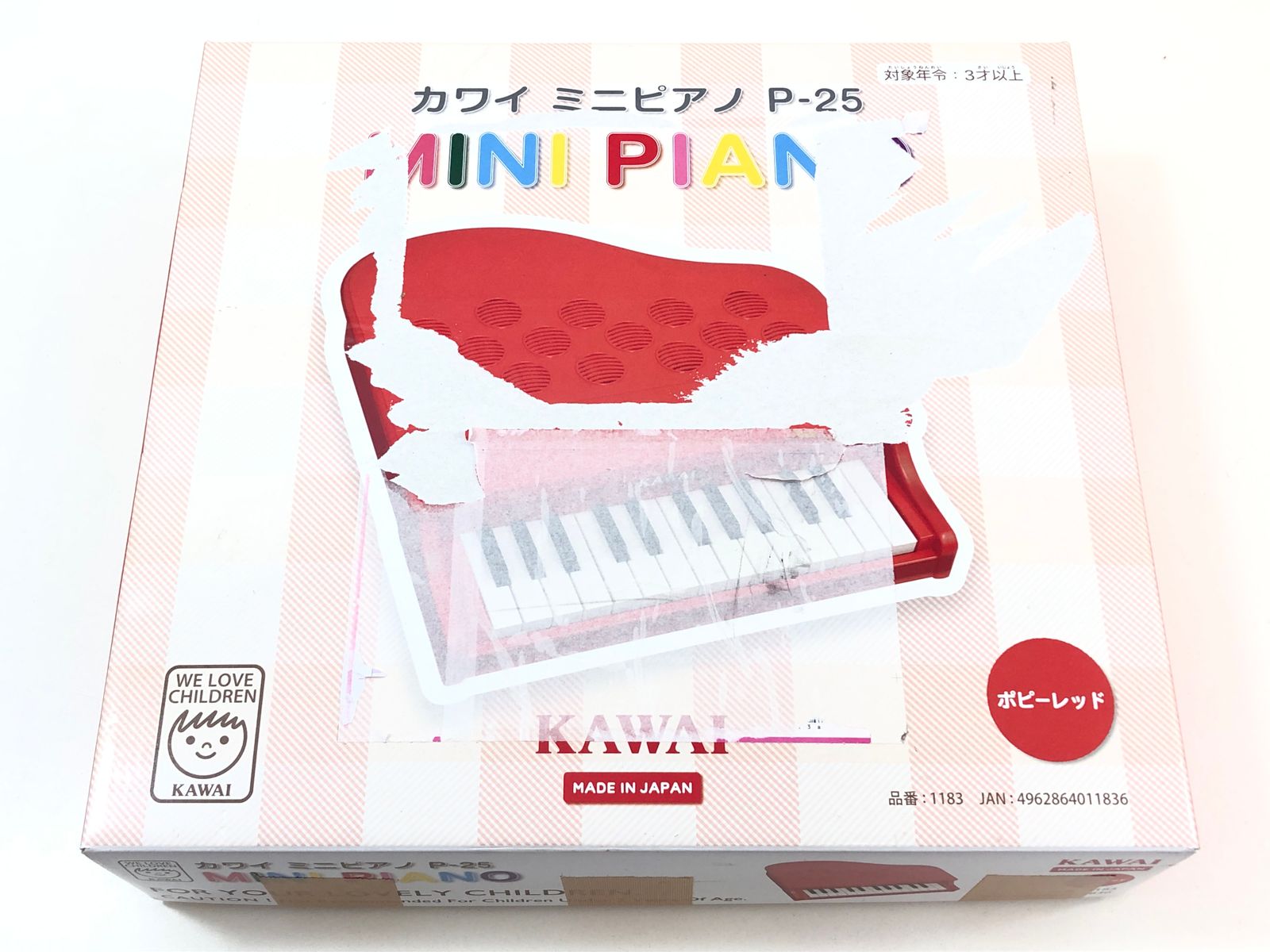 ピアノおもちゃ　美品☆河合楽器製作所(KAWAI)　鍵盤楽器　25鍵　ポピーレッド　器材　ミニピアノ　対象年齢3歳以上　送料無料　P-25　リプロス　メルカリ