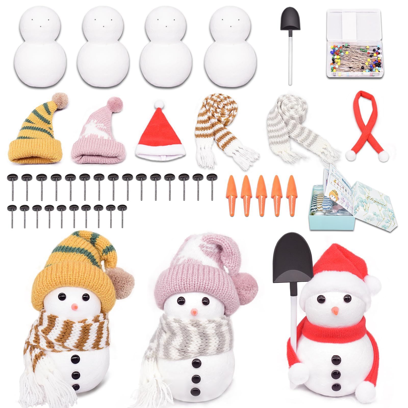 特価商品】3個セット DIYクリスマス雪だるまキット 可愛い毛糸