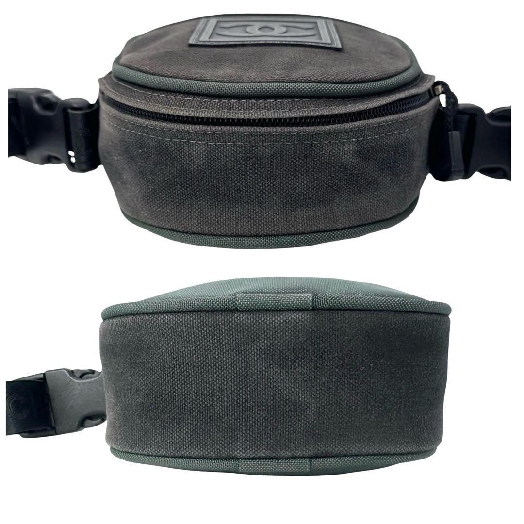 CHANEL シャネル スポーツライン ビンテージ ココマーク クロスボディ ショルダーバッグ ブラック×グリーン メンズ レディース DECORATOM_COM_BR