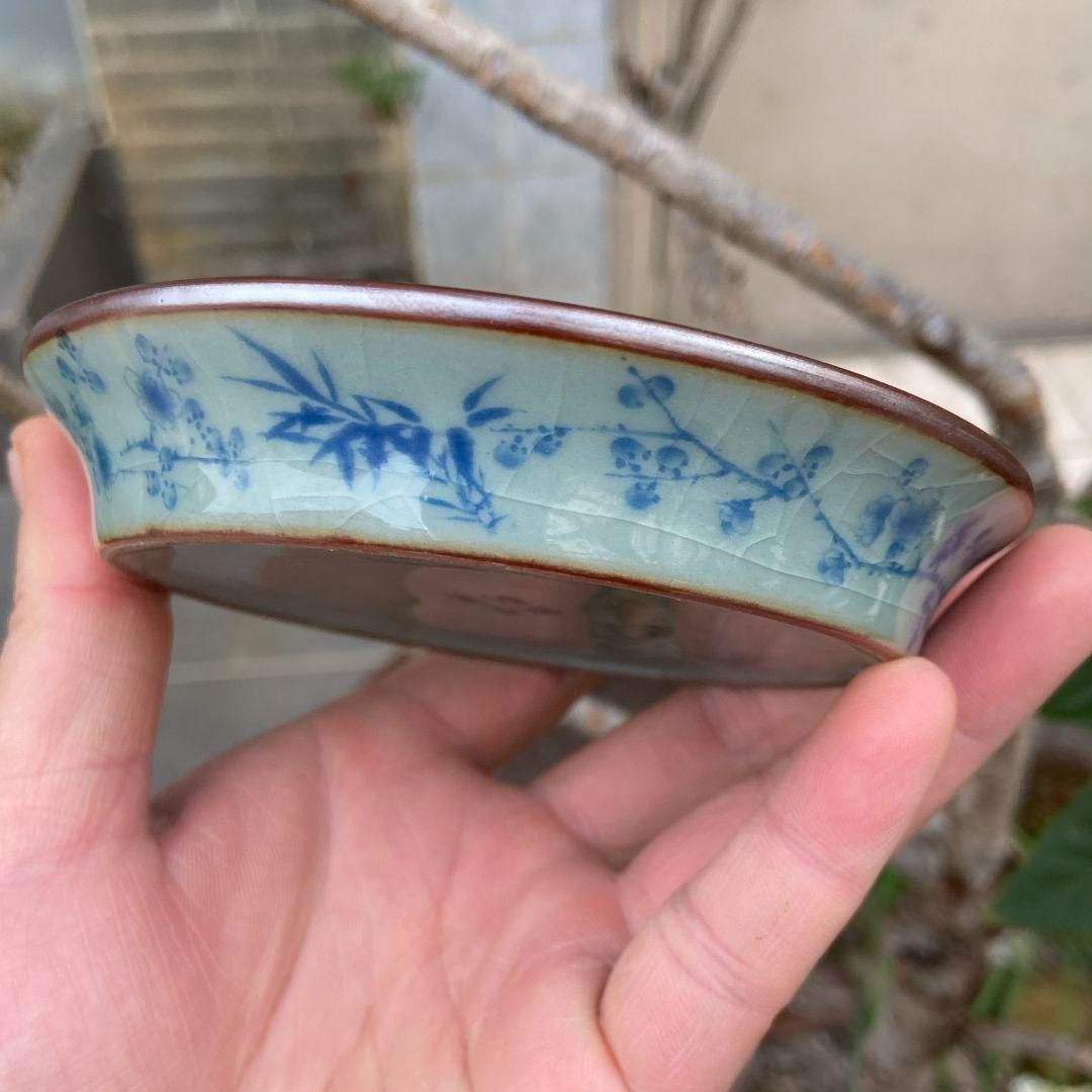 中国茶器 陶泥蘭亭集序三才蓋碗 陶磁茶碗 煎茶器 新品未使用
