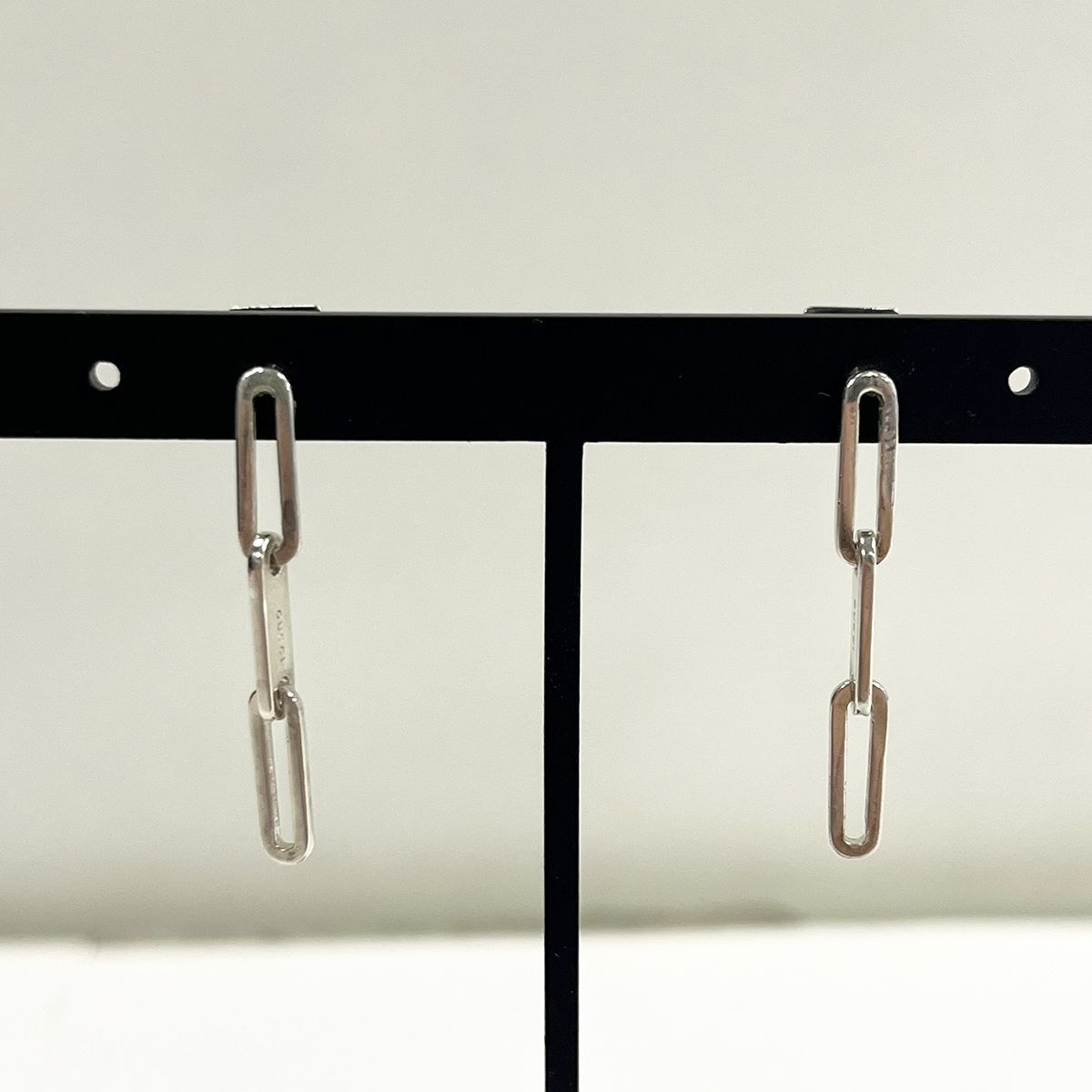 GUCCI グッチ オーバル 3リンク ドロップ ピアス シルバー 925