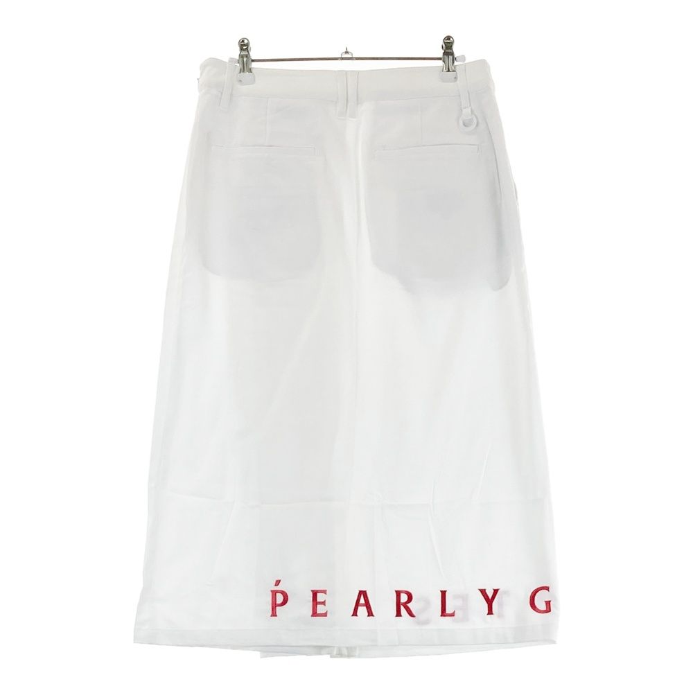 サイズ 1 PEARLY GATES パーリーゲイツ 055-2134312 プリーツ切替 ミドルスカート ロゴ刺繍 ホワイト系 240101528494 ゴルフウェア レディース ストスト