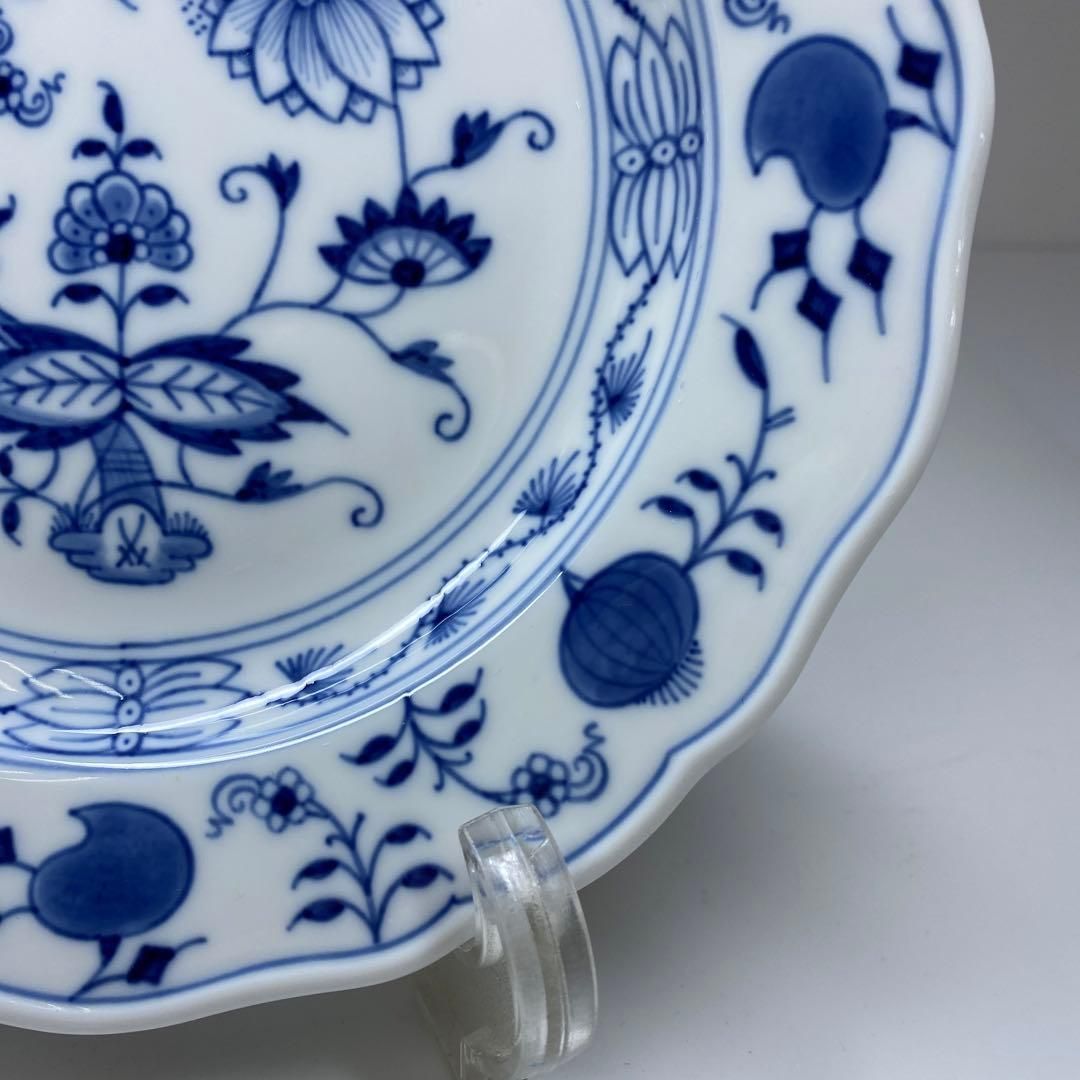 マイセン ブルーオニオンプレート 幅約20.3㎝ 東Y6-0829①タトサ