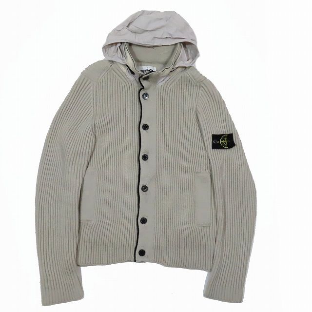 ストーンアイランドのリブニットジャケット　カーディガン ストーンアイランド STONE ISLAND フィッシャーマンリブニット