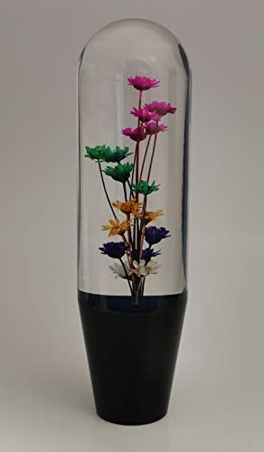 クリスタルシフトノブ 水中花 長さ150mm×太さ42mm 12×1.25mm 8×1.25mm10×1.25ｍｍアダプター付