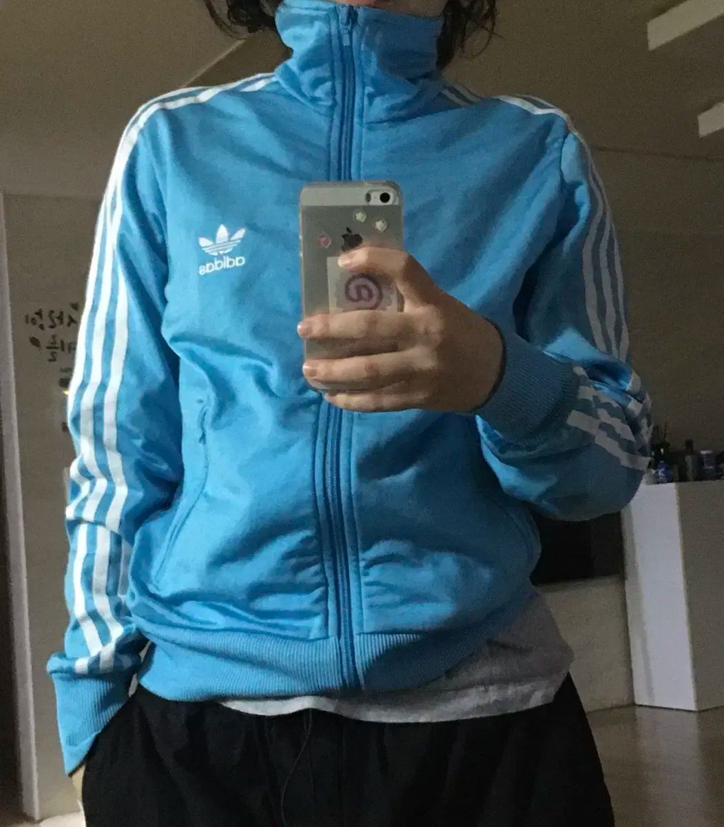 adidas アディダス ジャージ ライトブルー ファイヤーバード ジップアップ ビックロゴ