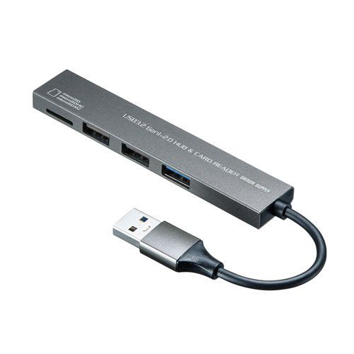 5個セット サンワサプライ USB 3.2 Gen1 USB2.0 コンボ スリムハブ カードリーダー付き USB-3HC319SX5