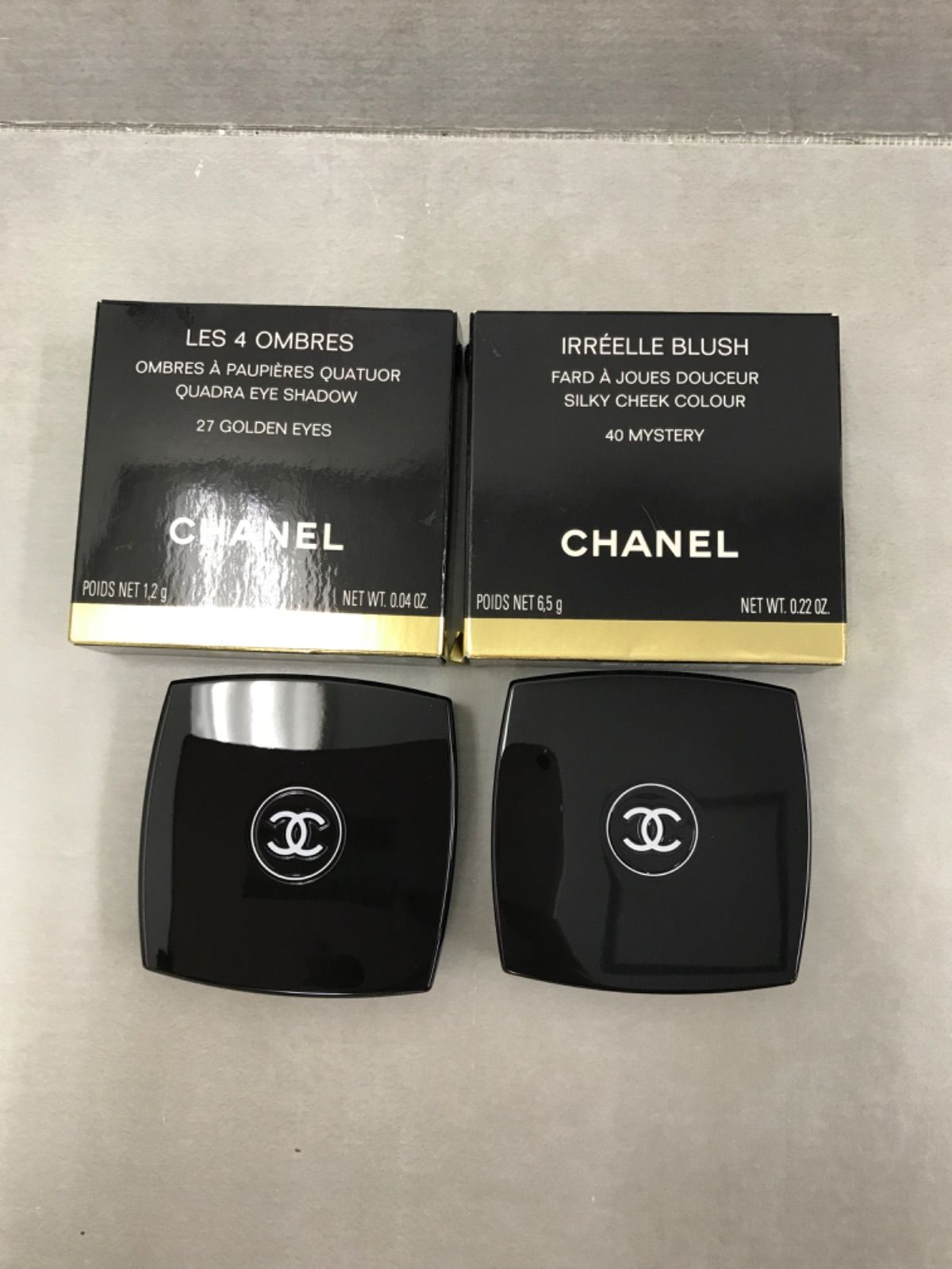 D239 K CHANEL シャネル イレール ブラッシュ 40 ミステリー + レ キャトル オンブル 27 ゴールデンアイ 2個セット - 送無料