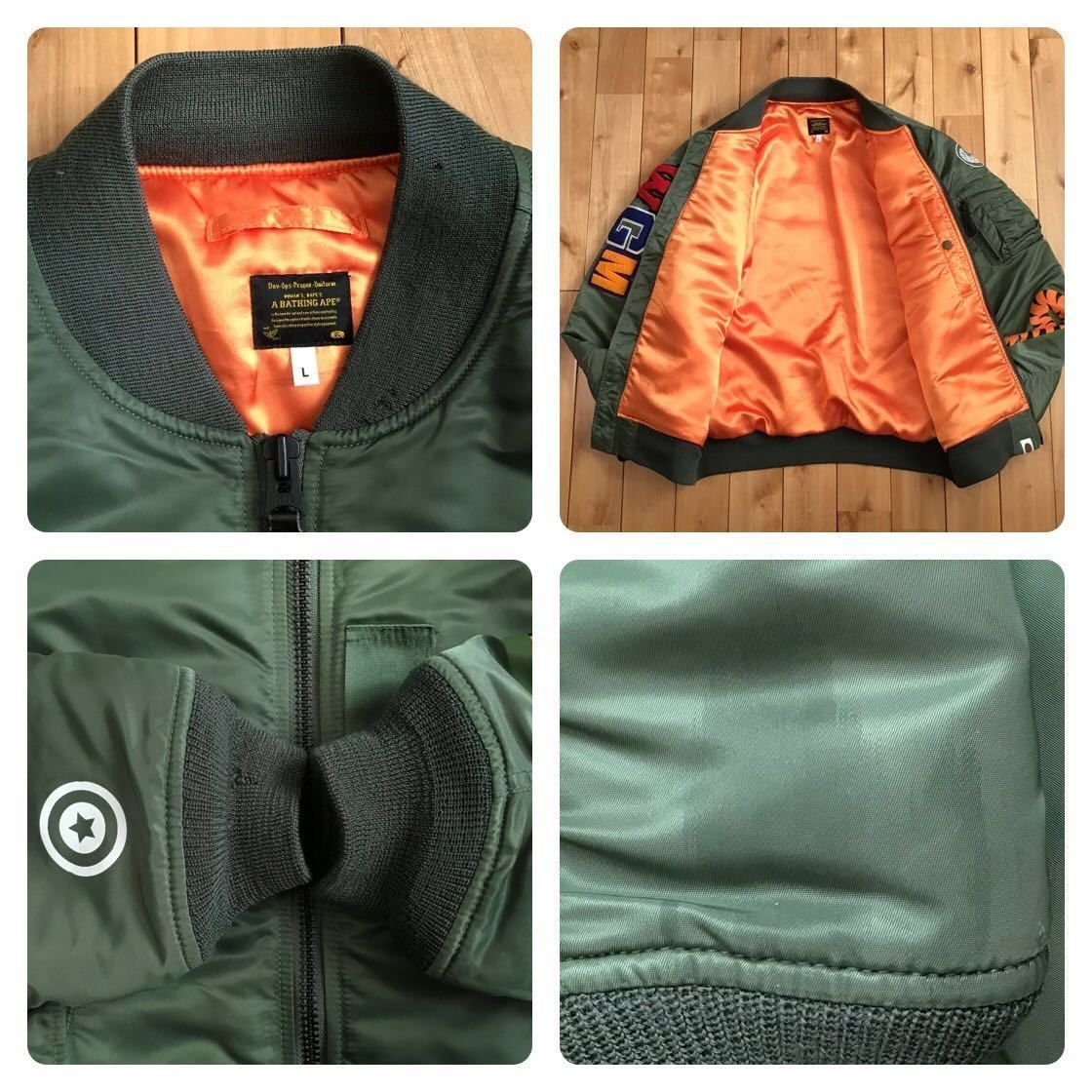 A BATHING APE シャーク MA-1 フライト ジャケット エイプ L 【公式通販】