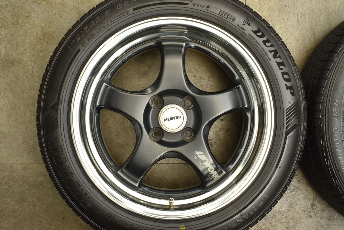 程度良好 WORK MEISTER S1R 16in 6J 38 6.5J 40 PCD100 ダンロップ ルマンVプラス 175 60R16 195 55R16 NA NB ND ロードスター ワーク マイスター