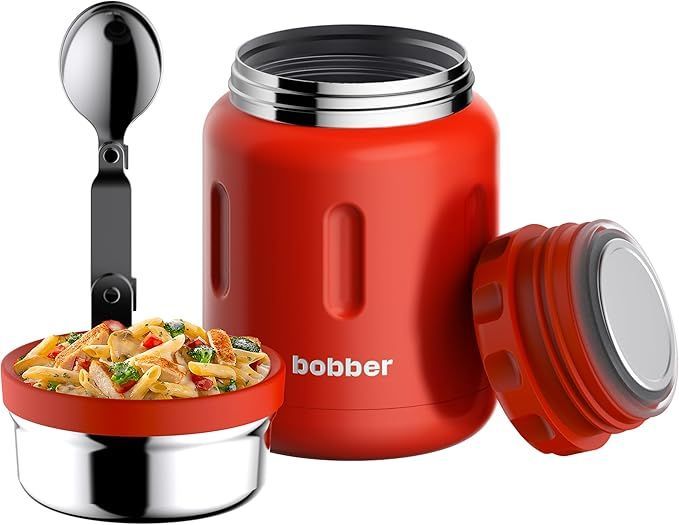 BOBBER クラシック真空フードジャー 700ml ランチジャー スープジャー 弁当箱 保温 スプーン付き 保温性 ステンレス 保冷 赤