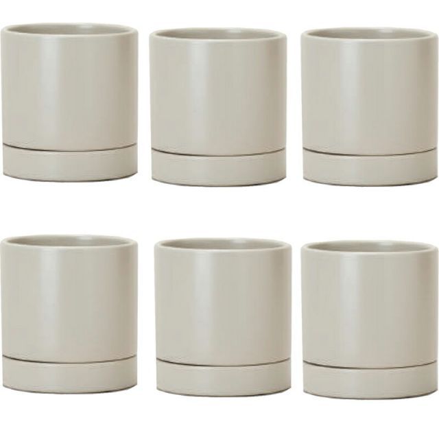 花 観葉植物用ポット オーセ 11 H Ceramic POT 6個入り 19022 底穴あり 受皿付き 代引き不可 小型ポット プランター FARM p77