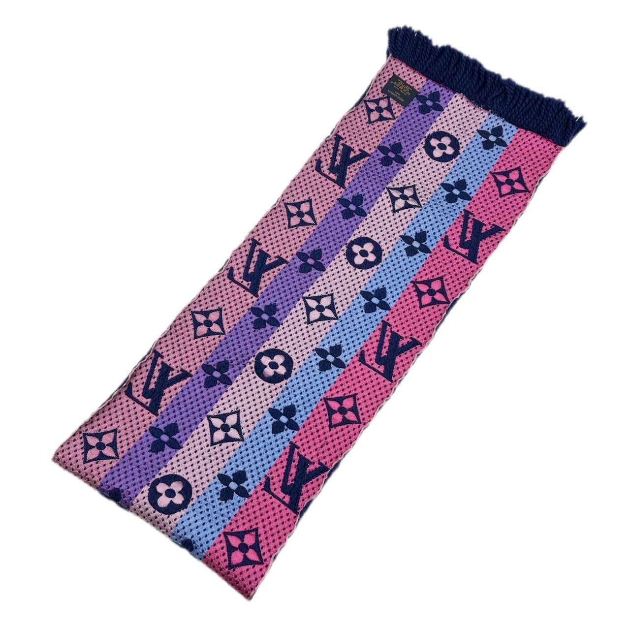 ルイヴィトン エシャルプ ロゴマニア マフラー レインボー ネイビーM70899 ルイヴィトン エシャルプ ロゴマニア マフラー レインボー ネイビー