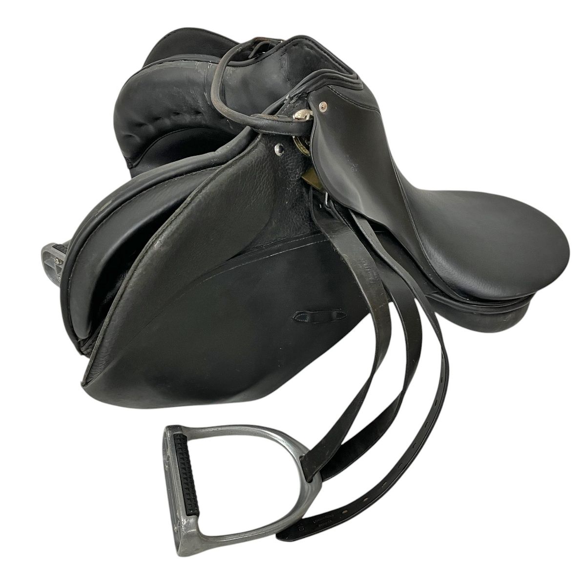 & SOHN PS-BAUM 16.5 パッシェ 鞍 鞭 鐙付き 馬具 乗馬 中古 Y9705288 