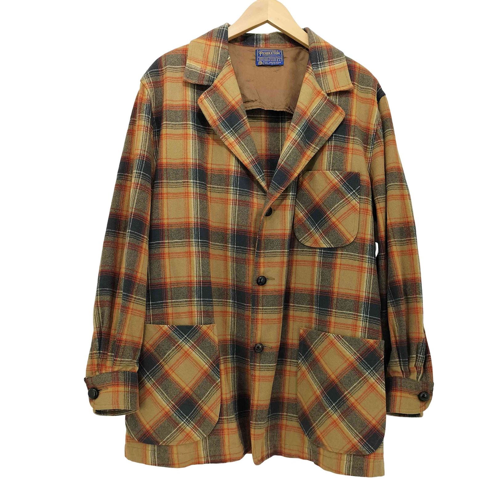 ペンドルトン PENDLETON 70S USA製 チェック柄 PURE VIRGIN WOOL