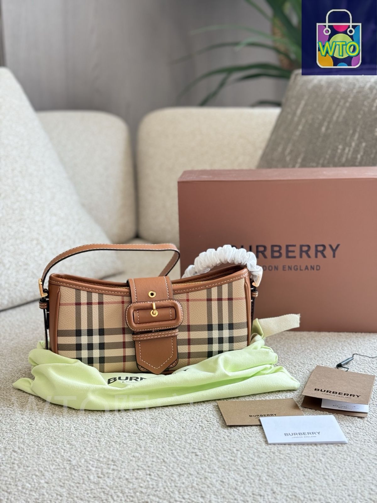 今日特価】Burberry バーバリー コレクションチェック柄バッグ