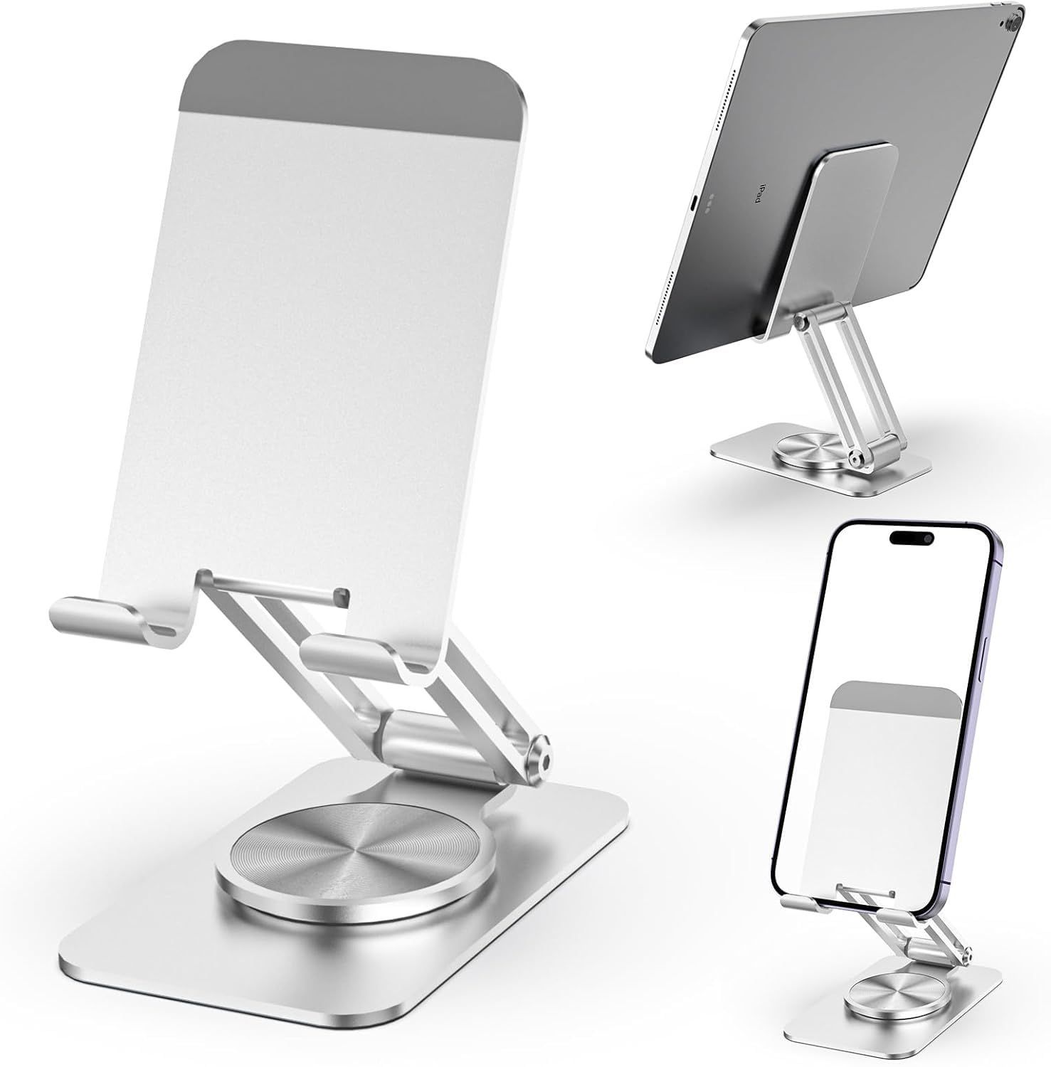 新着商品 卓上 軽量化されたアルミ製折りたたみ高さ調節 なスマホスタンド伸縮式スマホスタンドアルミ合金製無段階360度回転調整 スタンド折りたたみ式 携帯スタンド iPad|iPhoneシリーズ |Androidスマホ対応 スマホスタンド 携帯電話